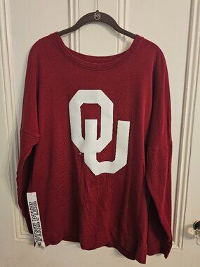 Pink x 5th&Ocean OU University of Oklahoma LS top - Sz. M